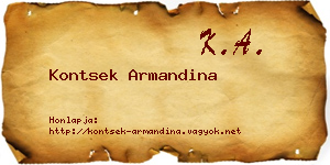 Kontsek Armandina névjegykártya